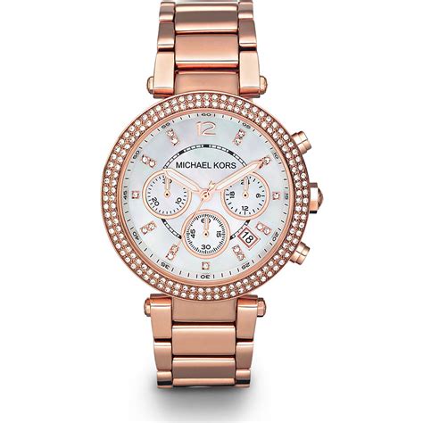 michael kors women's parker rose gold tone watch mk5491|Michael Kors parker chronograph.